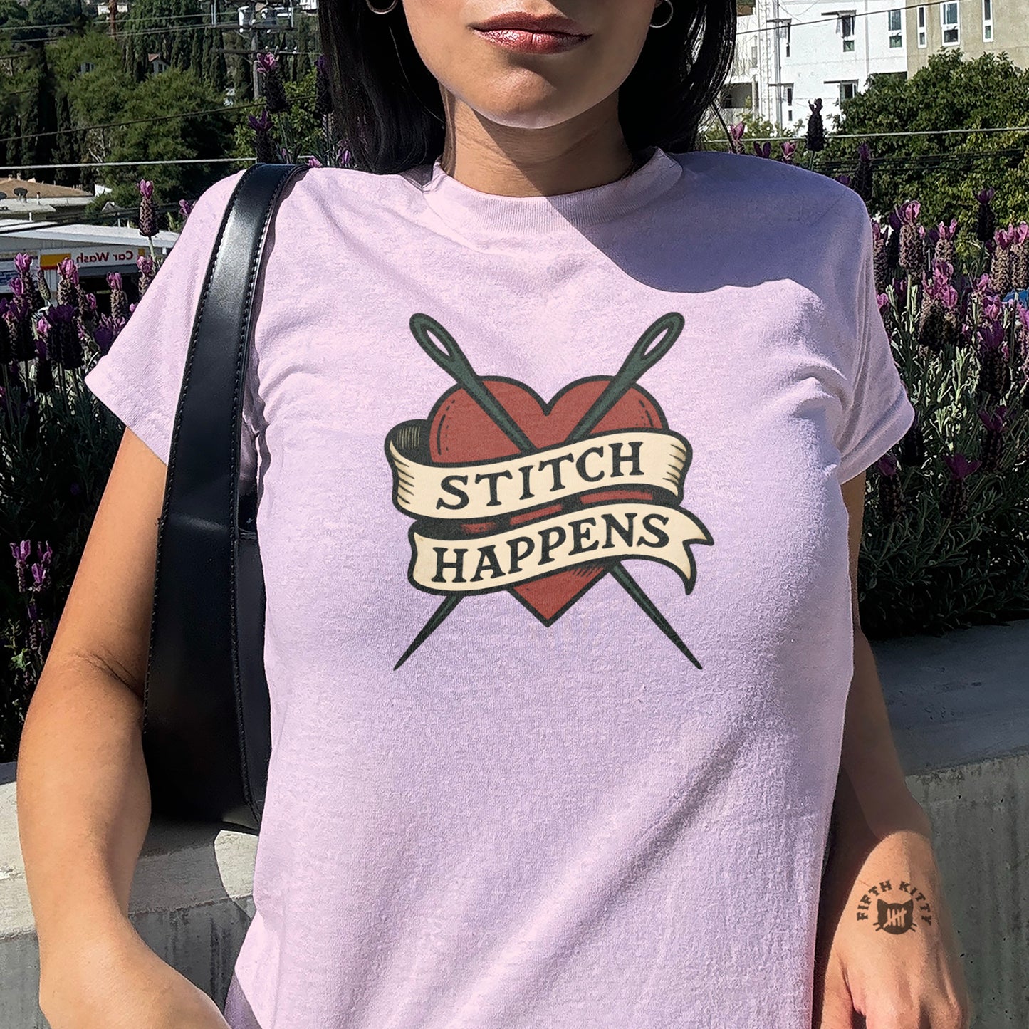 Stitch Happens with Needles Graphic Shirt product type