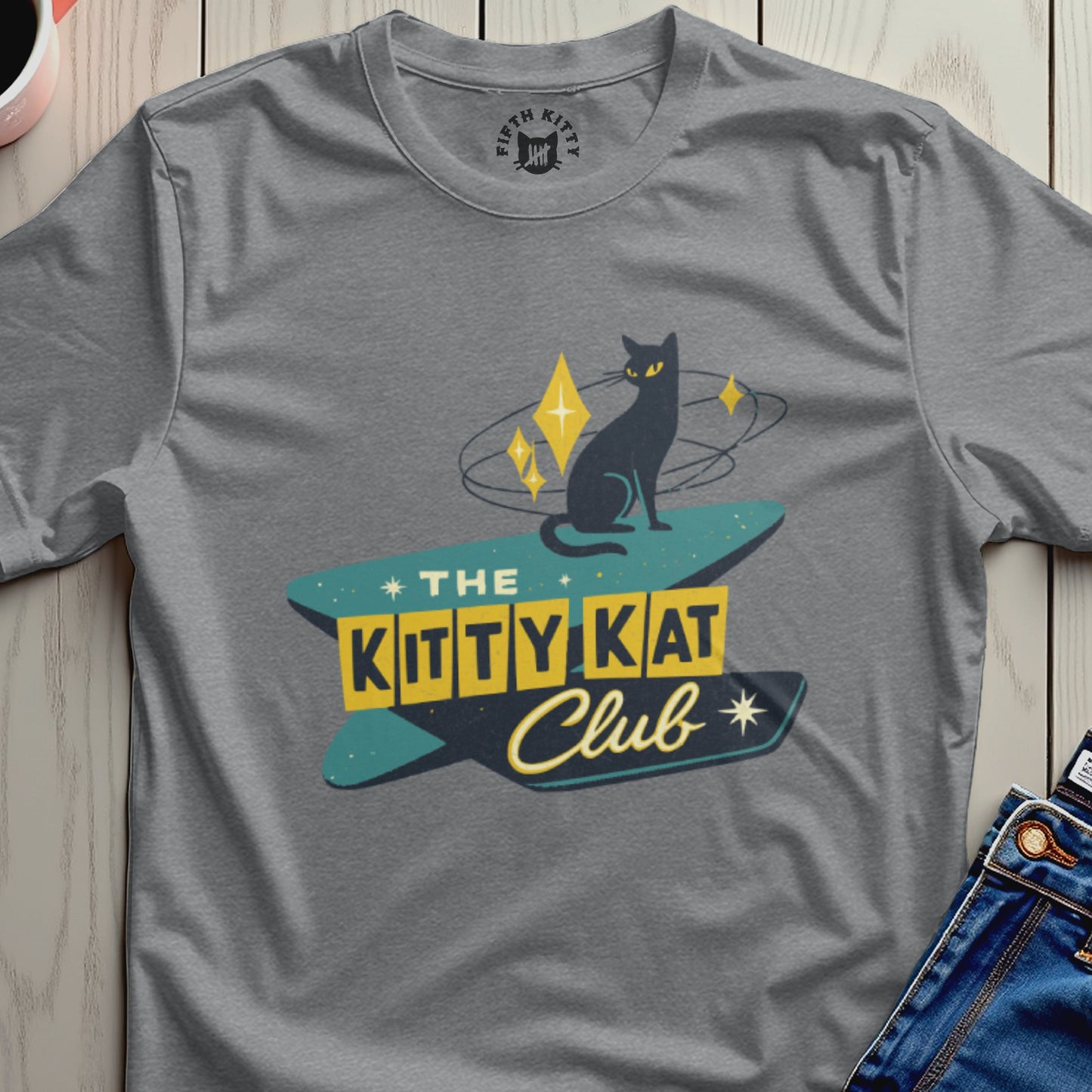 The Kitty Kat Club Graphic Tee for Feline Enthusiasts