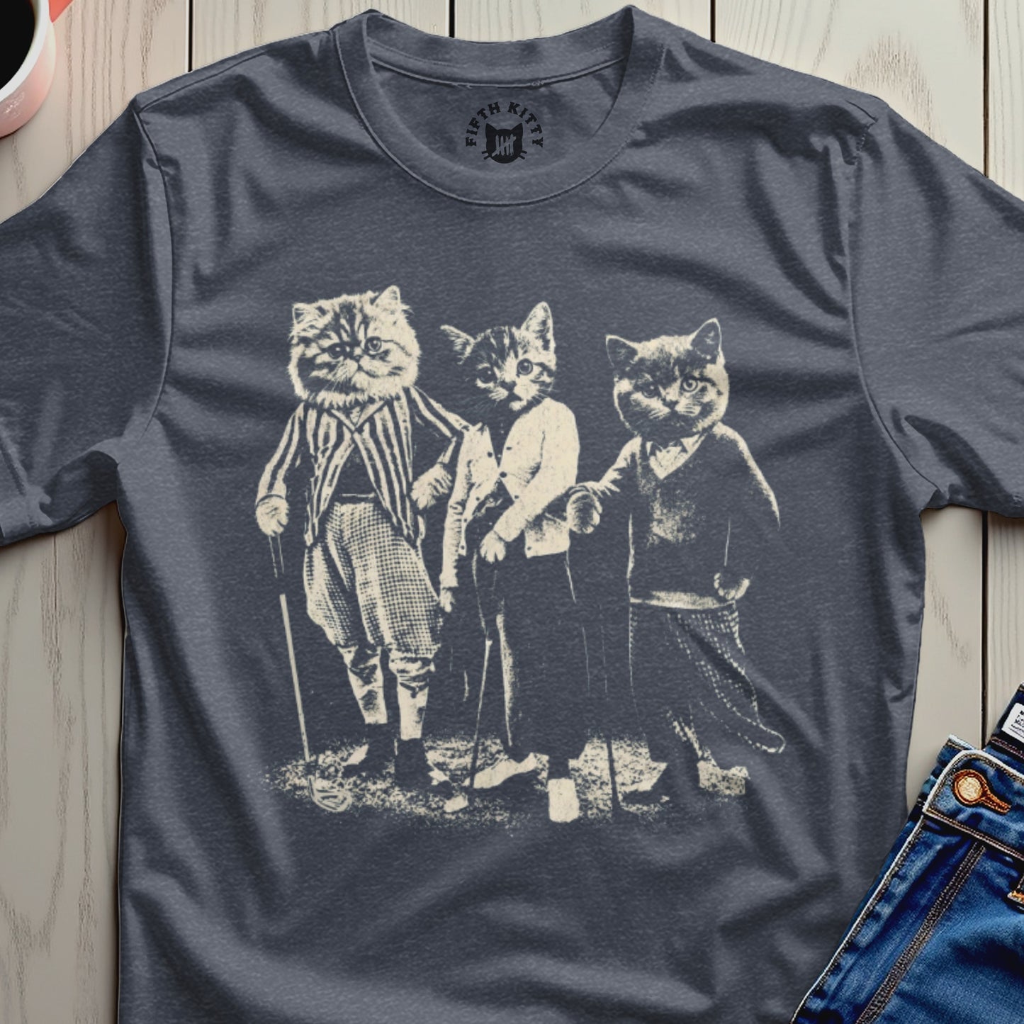 Retro Cats in Vintage Costumes Graphic Tee