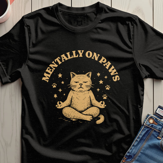 Mentally On Paws Cat Graphic T-Shirt product