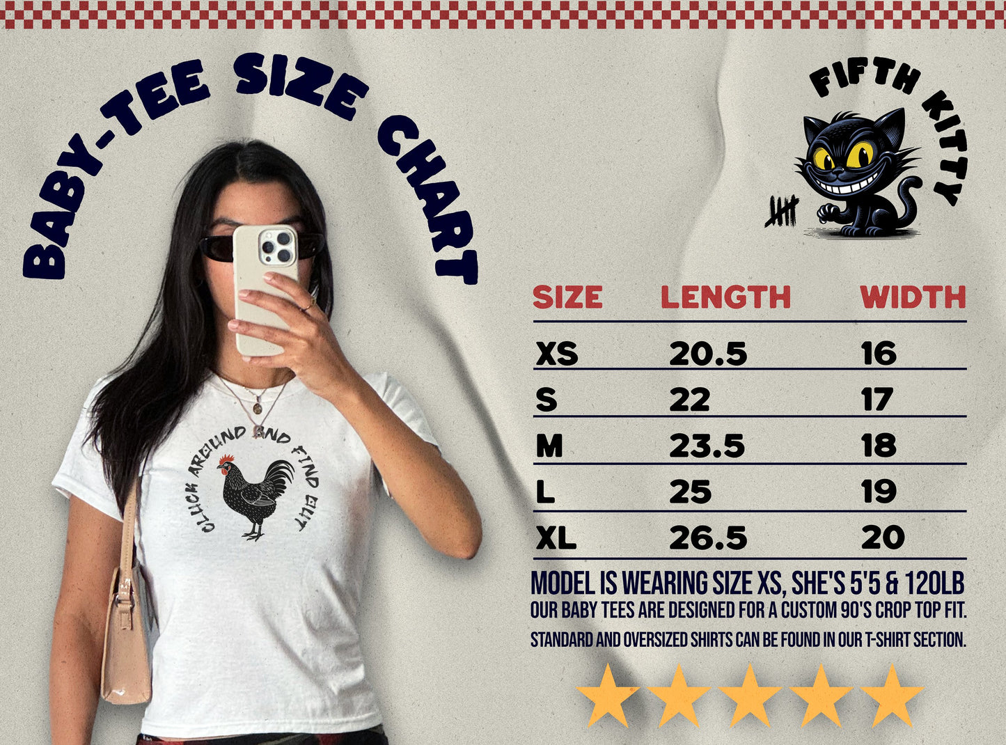 Retro Fifth Kitty Graphic Baby-Tee Shirt product