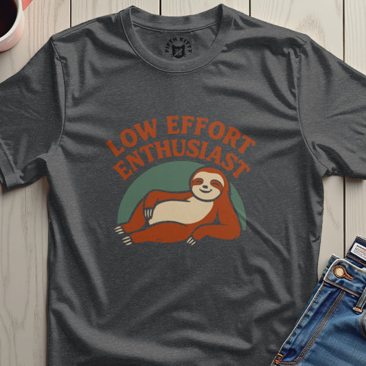 Low Effort Enthusiast Sloth Graphic T-Shirt