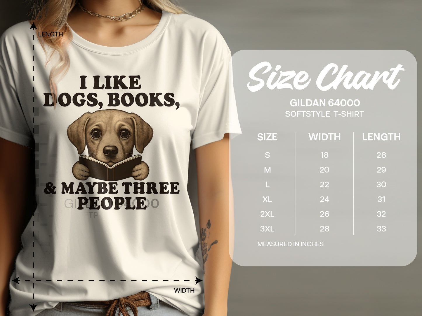 I Like Dogs Books Maybe Three People T-shirt product type