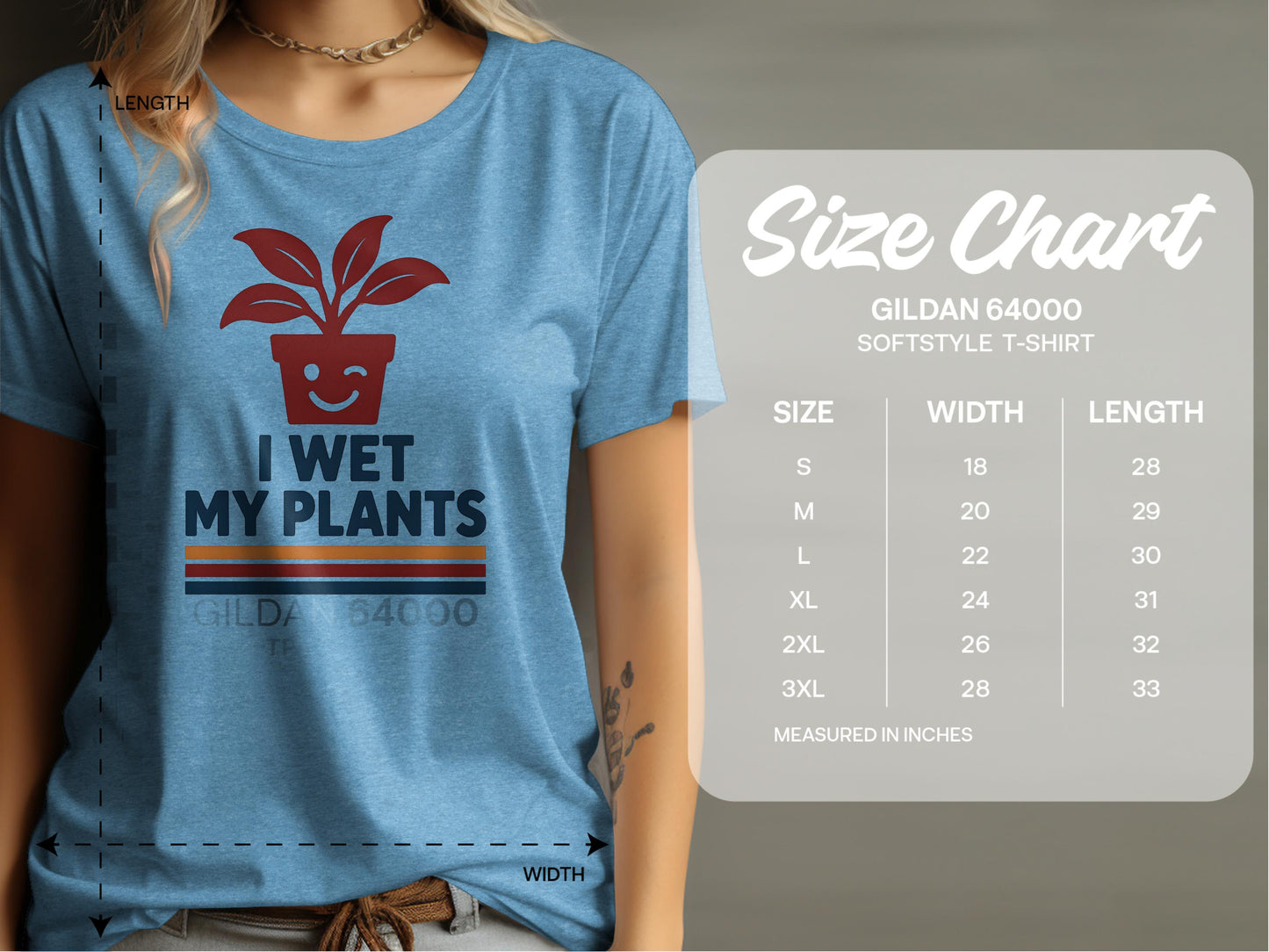 I Wet My Plants Graphic Gildan 64000 Softstyle T-shirt product type