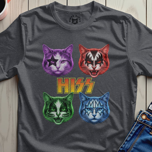 HISS Cats T-Shirt Featuring Retro Rock Band Design