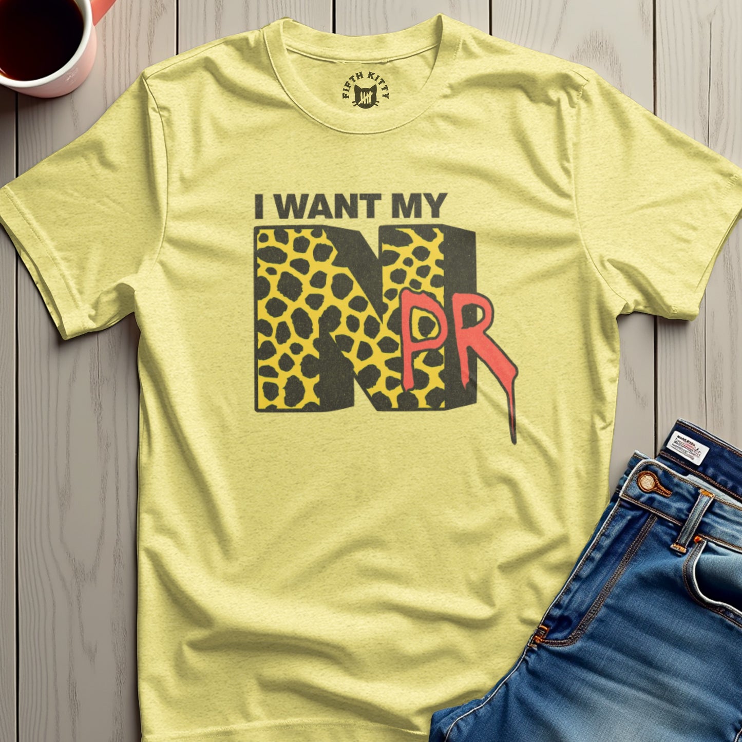 I Want My NPR Leopard Print Graphic T-shirt product