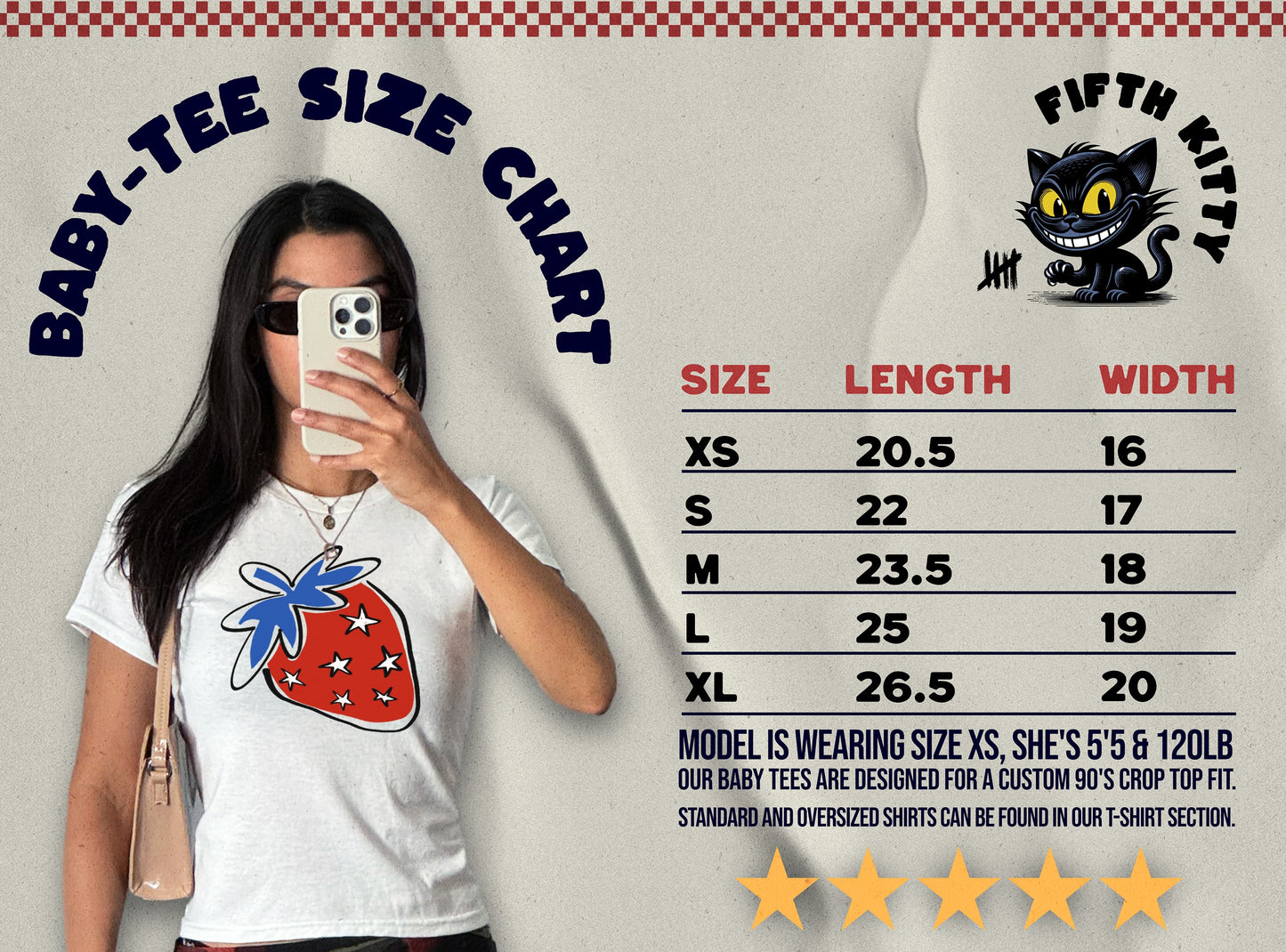 Graphic Baby Tee with Strawberry Print product