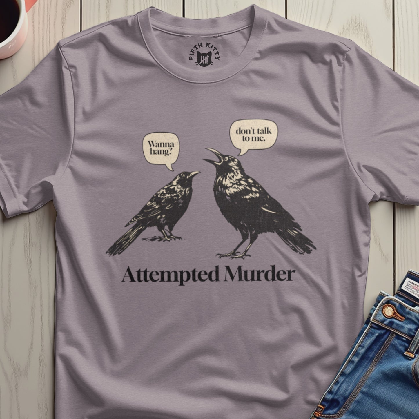 Attempted Murder Birds Funny Graphic T-Shirt