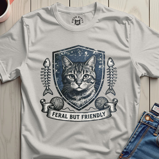 Feral But Friendly Cat Graphic T-Shirt