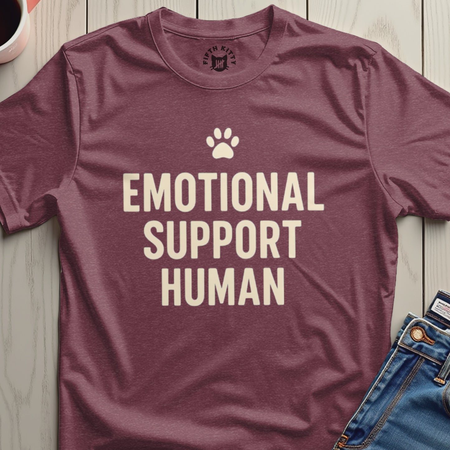 Emotional Support Human T-Shirt Casual Wear