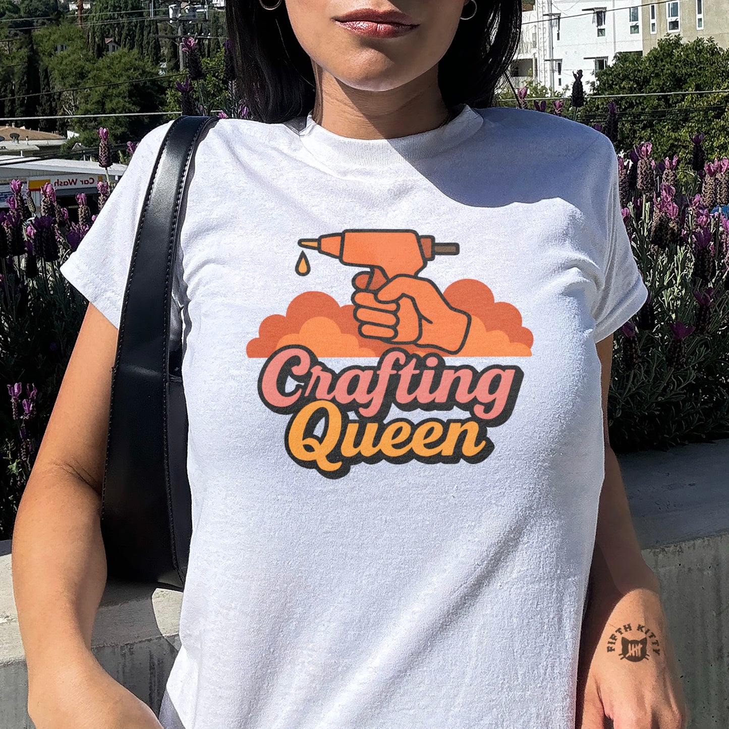 Crafting Queen Design on Trendy Graphic T-shirt Product