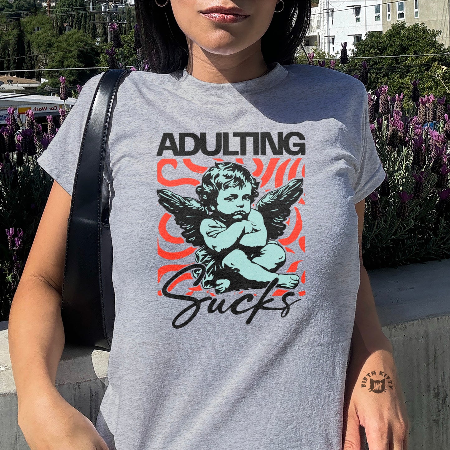 Funny Adulting Sucks Graphic Print Tee shirt product