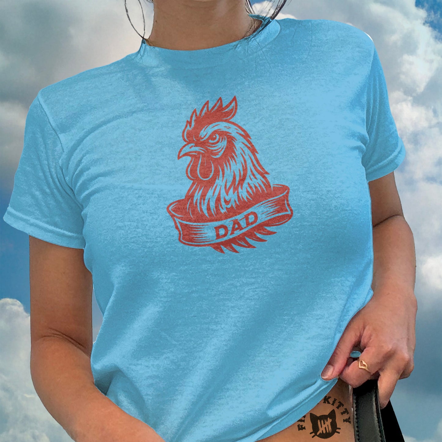 Retro Rooster Dad Graphic Tee novelty product