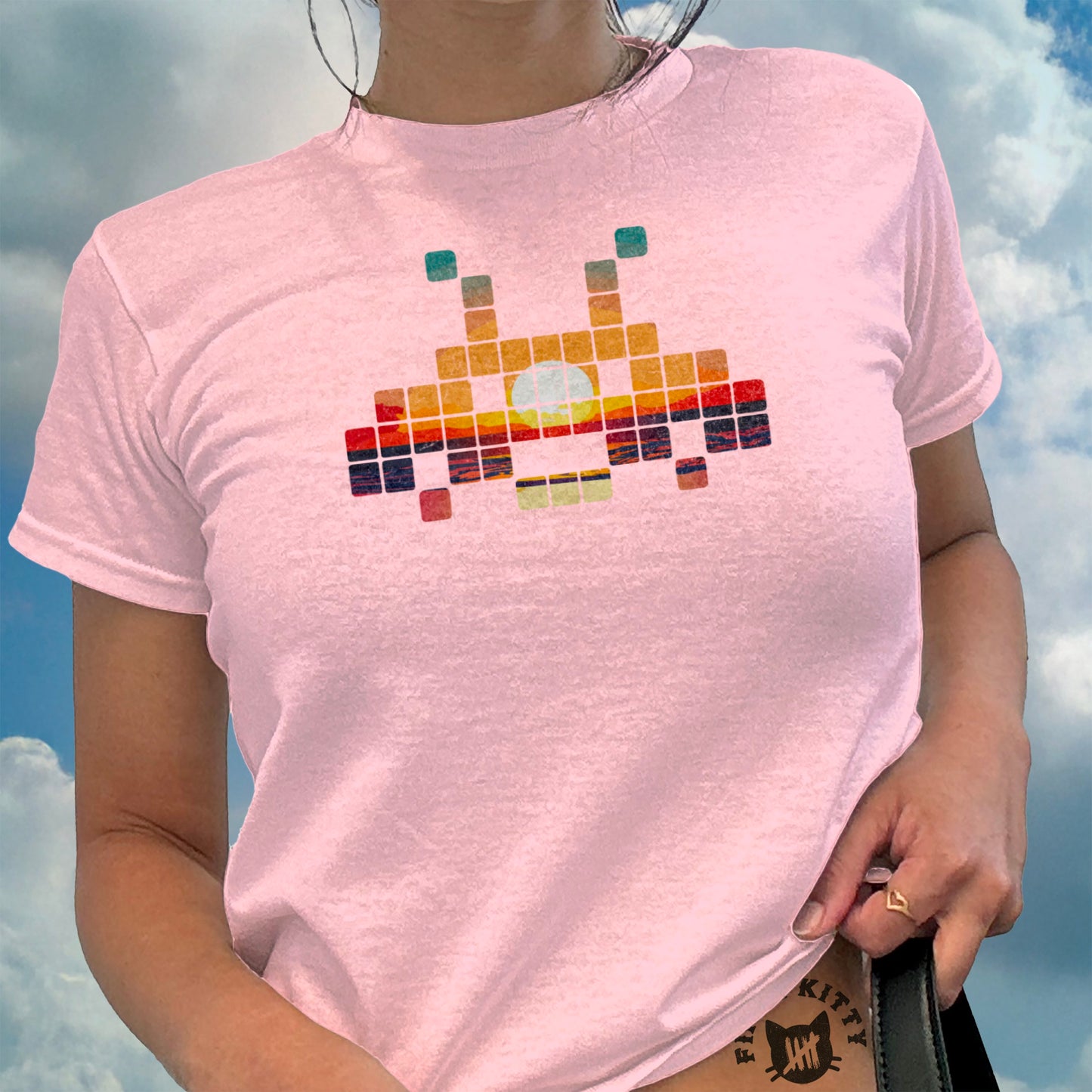 Retro Gamer Sunset Baby Tee
