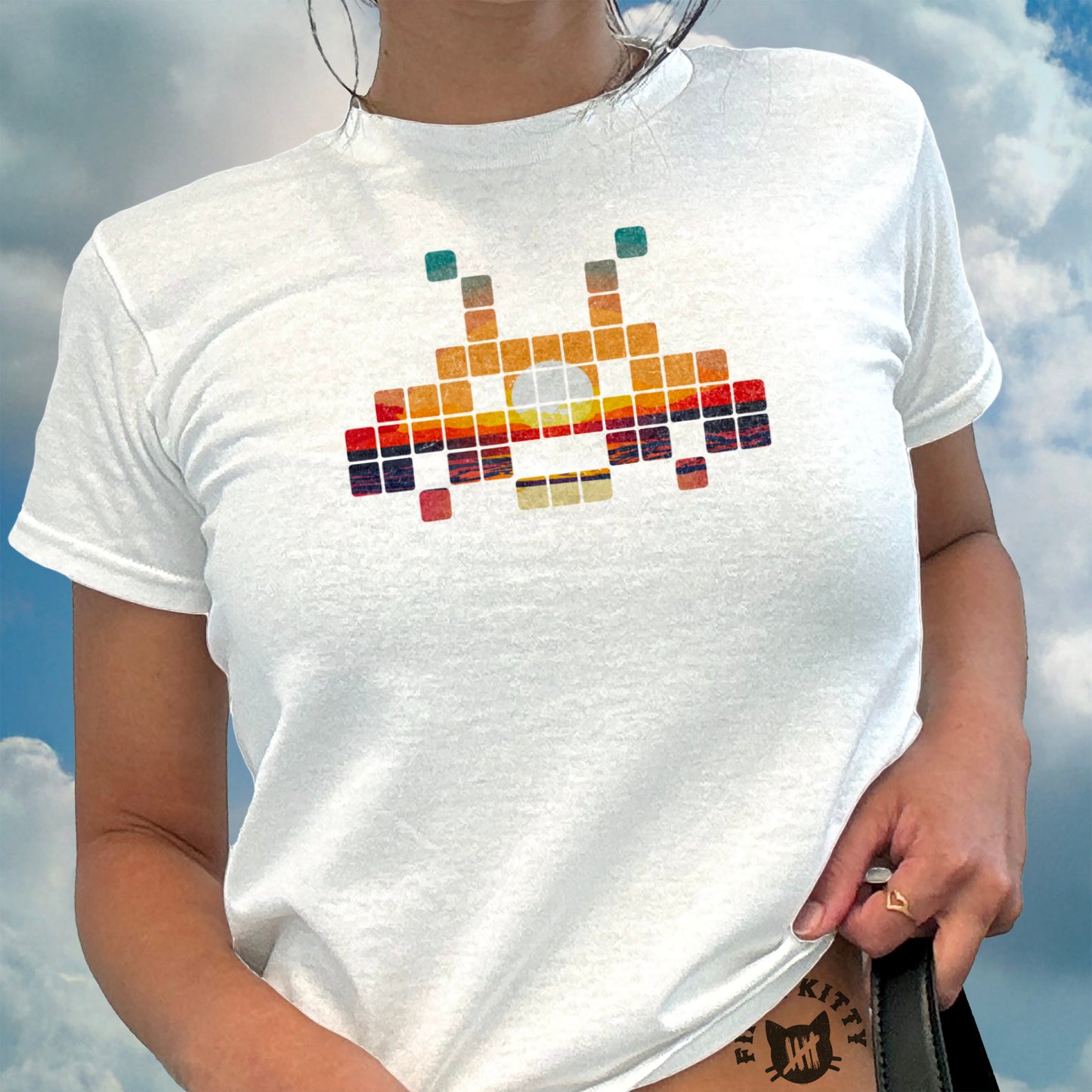 Retro Gamer Sunset Baby Tee