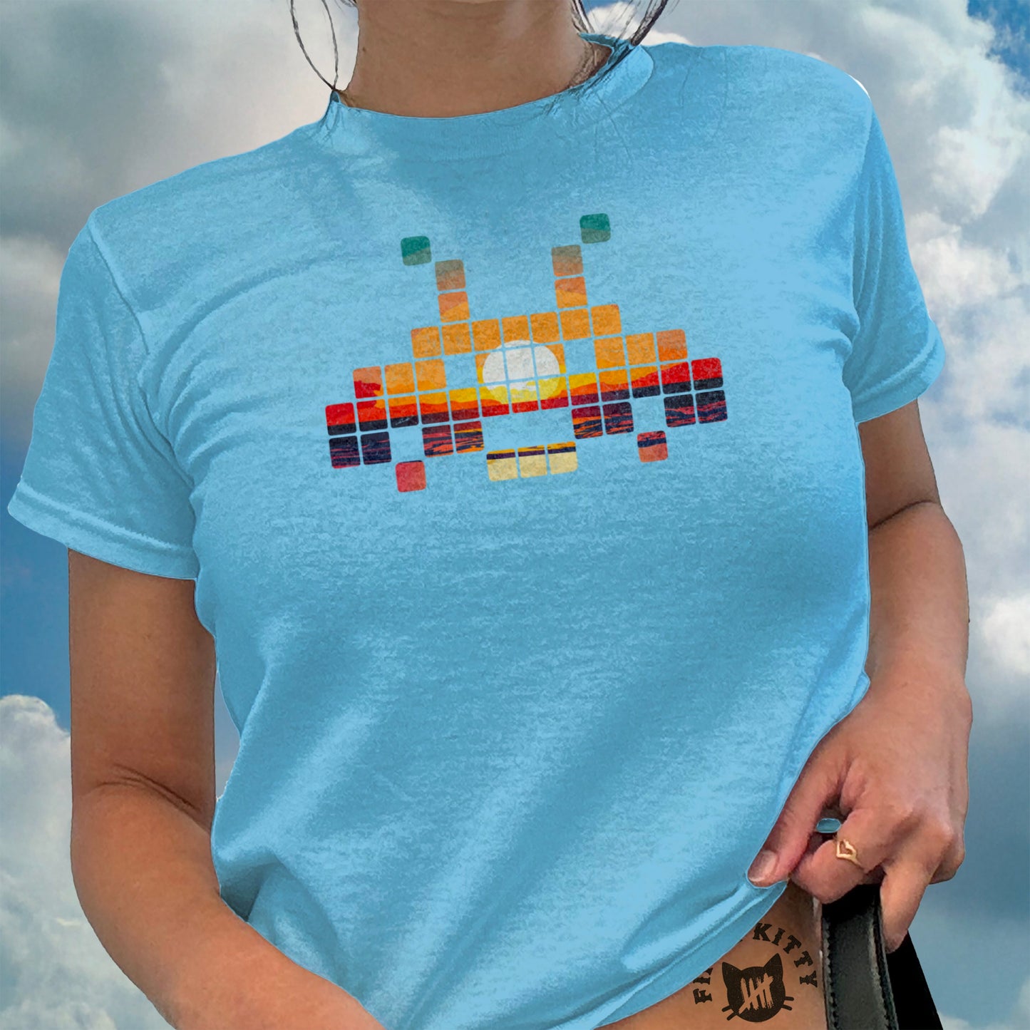 Retro Gamer Sunset Baby Tee
