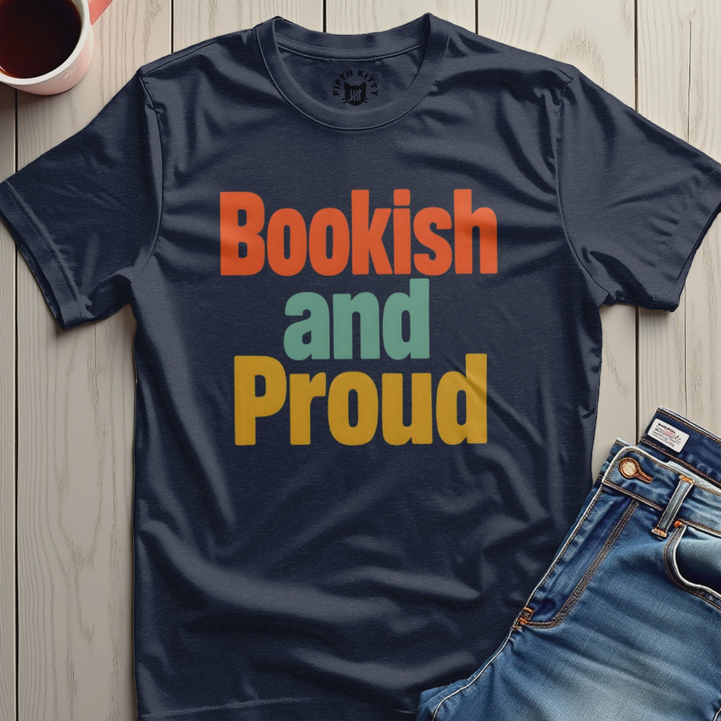 Bookish and Proud Colorful Typography T-Shirt product type