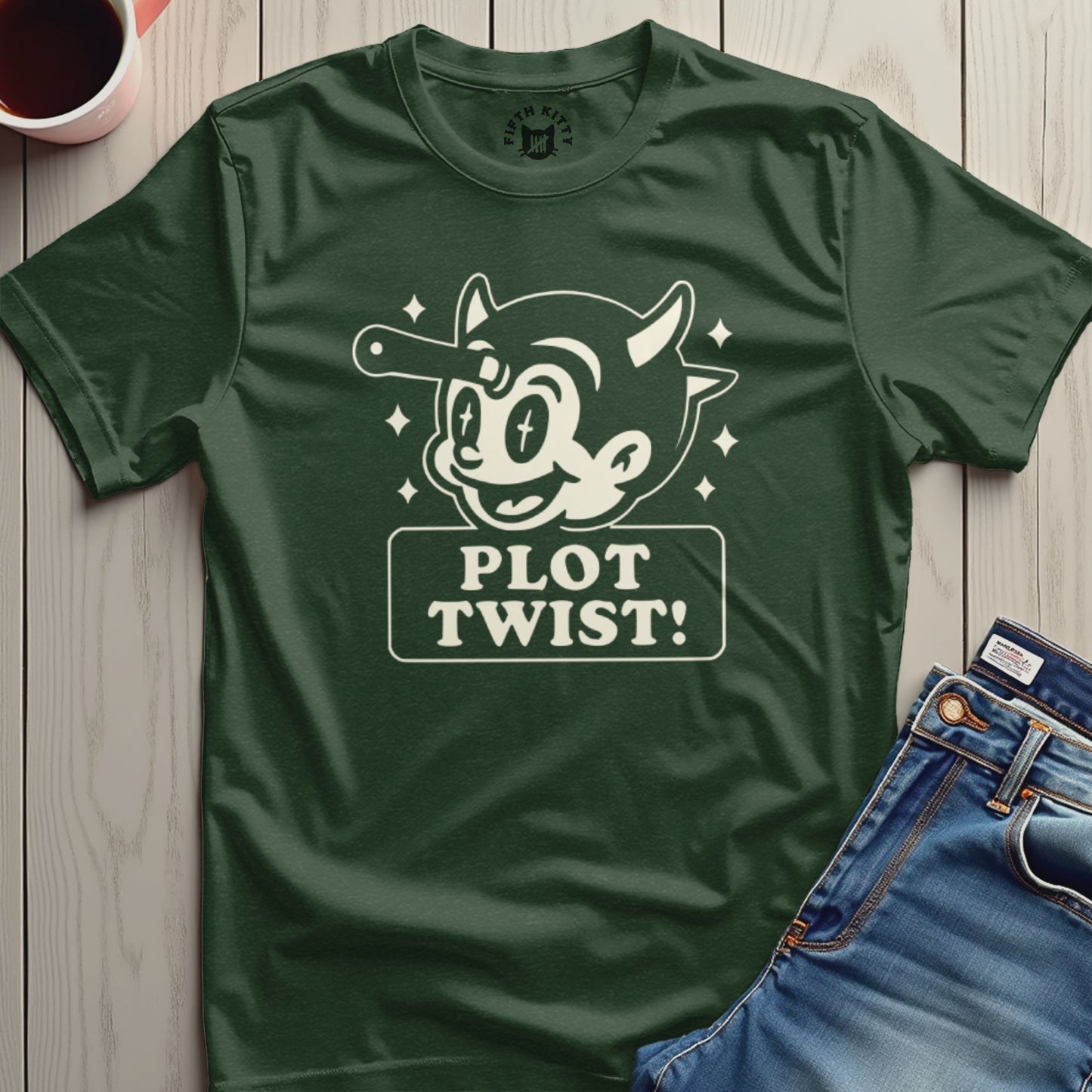 Nostalgic Plot Twist Cartoon Graphic T-shirt product type
