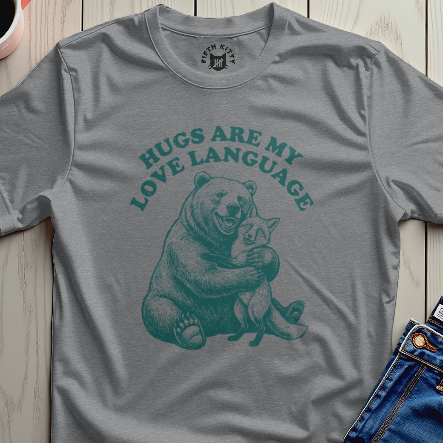 Hugs Are My Love Language Bear and Fox T-shirt