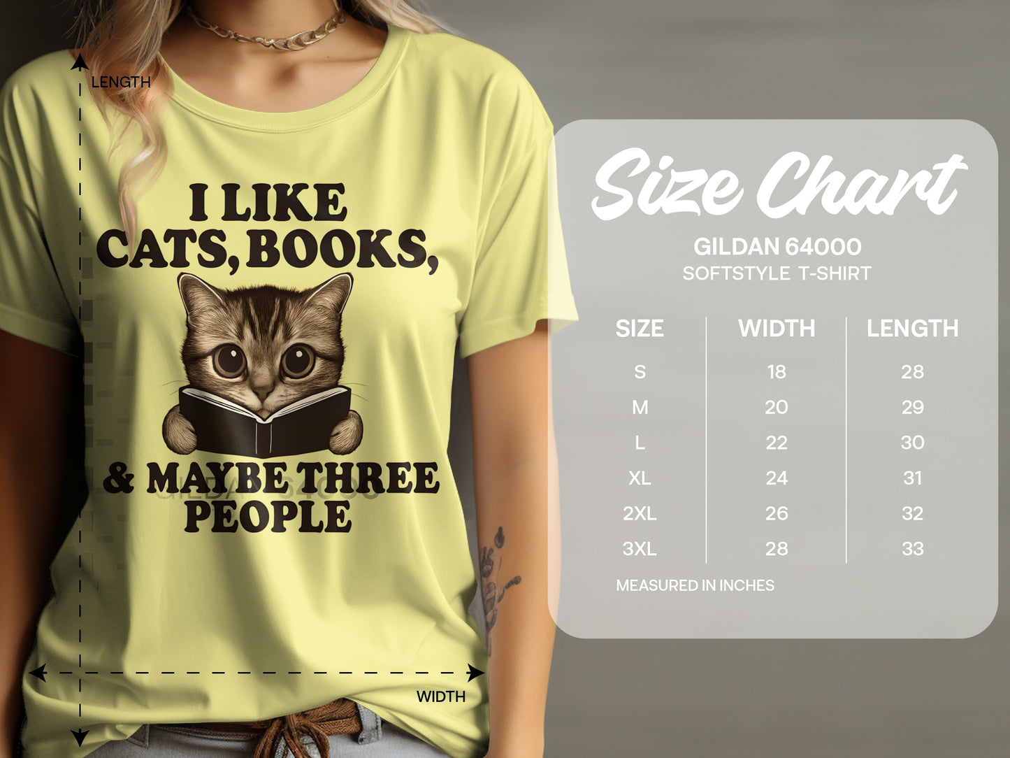 I Like Cats Books Maybe Three People Graphic T-shirt product
