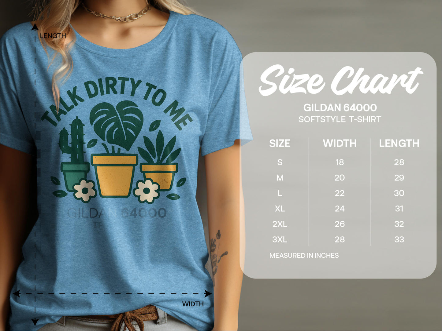 Talk Dirty to Me Potted Plants Gildan 64000 T-shirt product