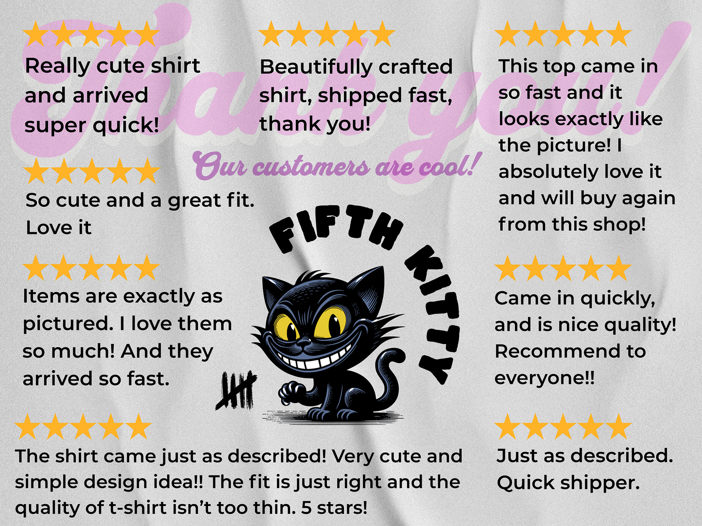Fifth Kitty graphic shirt with customer reviews product