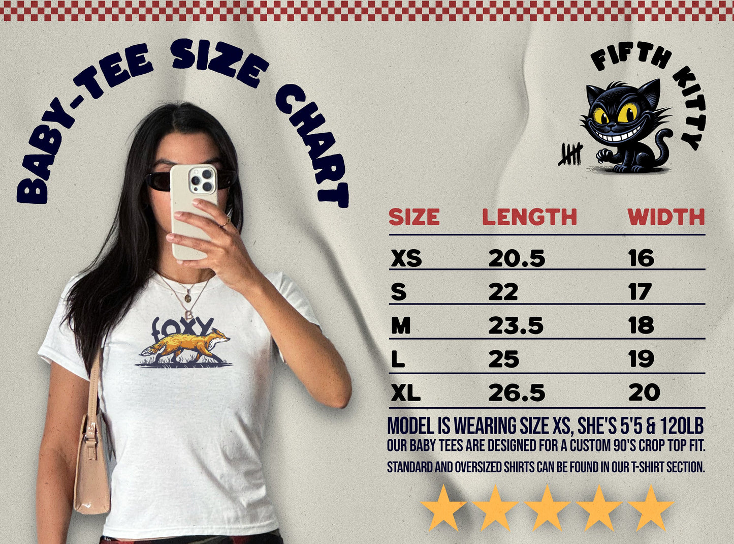 Fifth Kitty Baby-Tee Fun Graphic Design T-Shirt product