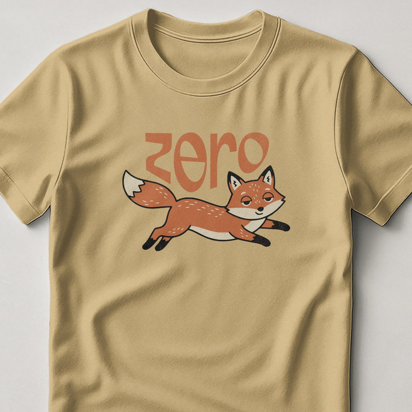 Cheerful Fox and Zero Graphic Tan Shirt product