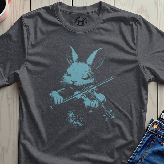 Bunny Playing Violin Graphic T-shirt for Music Lovers