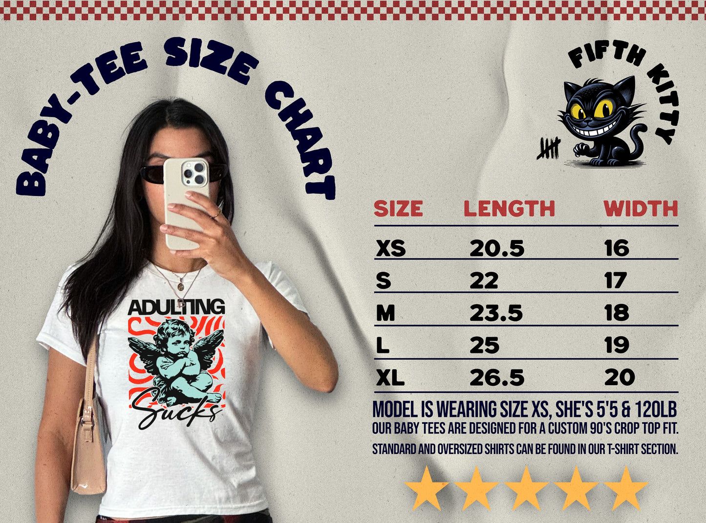 Adulting Sucks Fifth Kitty Baby-Tee Shirt product