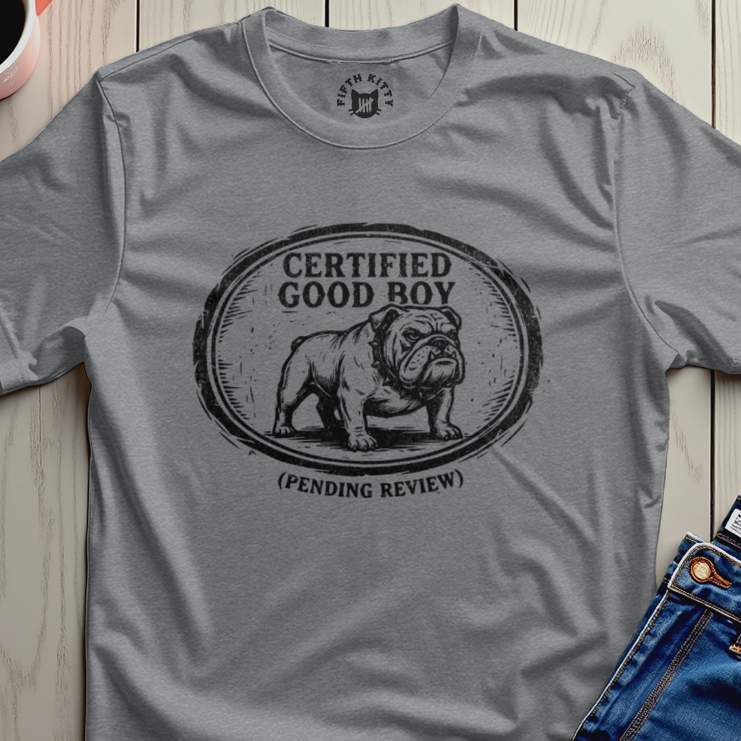 Certified Good Boy Pending Review Bulldog Shirt
