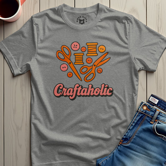 Craftaholic Scissors Buttons Thread Design Shirt product