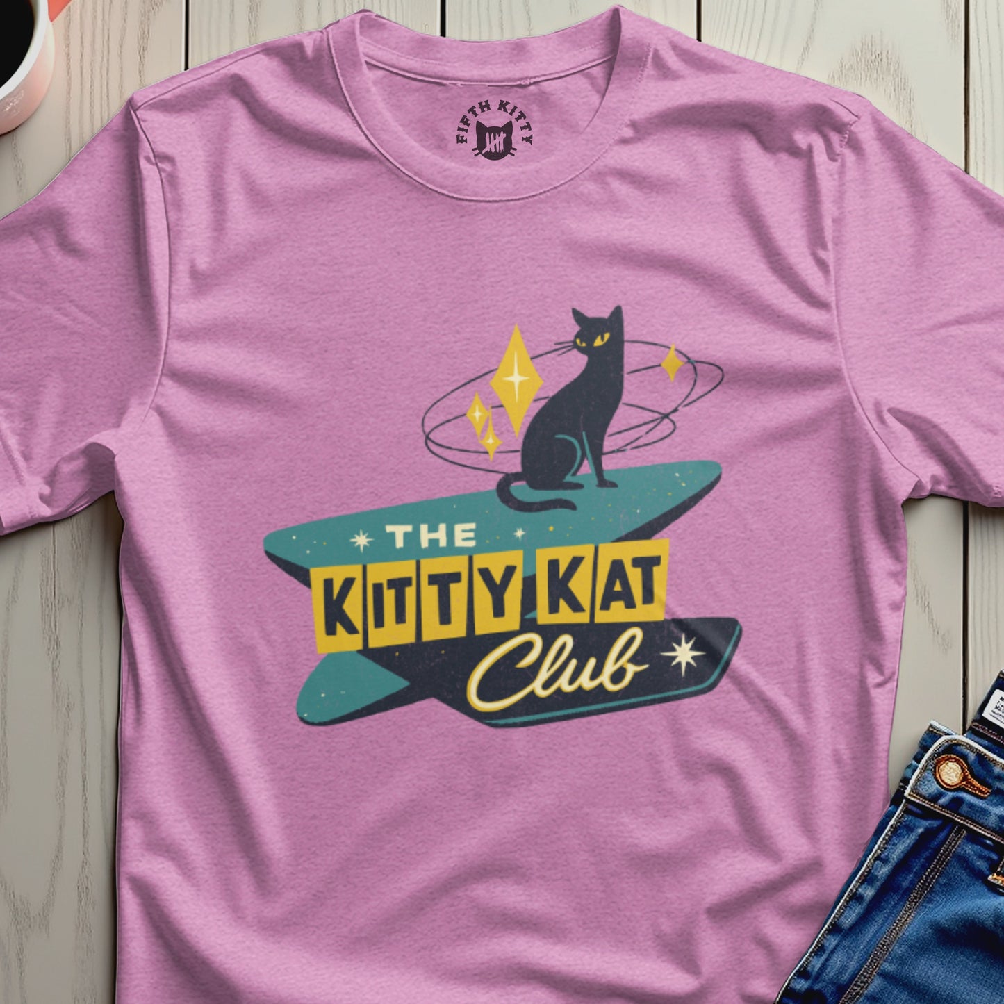 The Kitty Kat Club Graphic Tee Retro Style Shirt