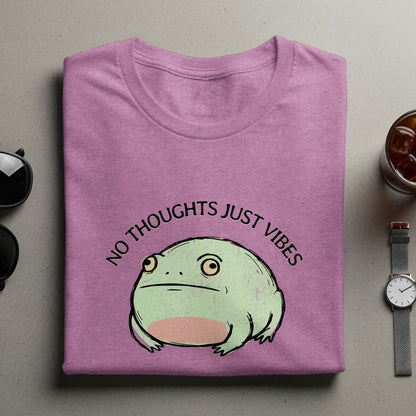 No Thoughts Just Vibes Frog Graphic T-Shirt
