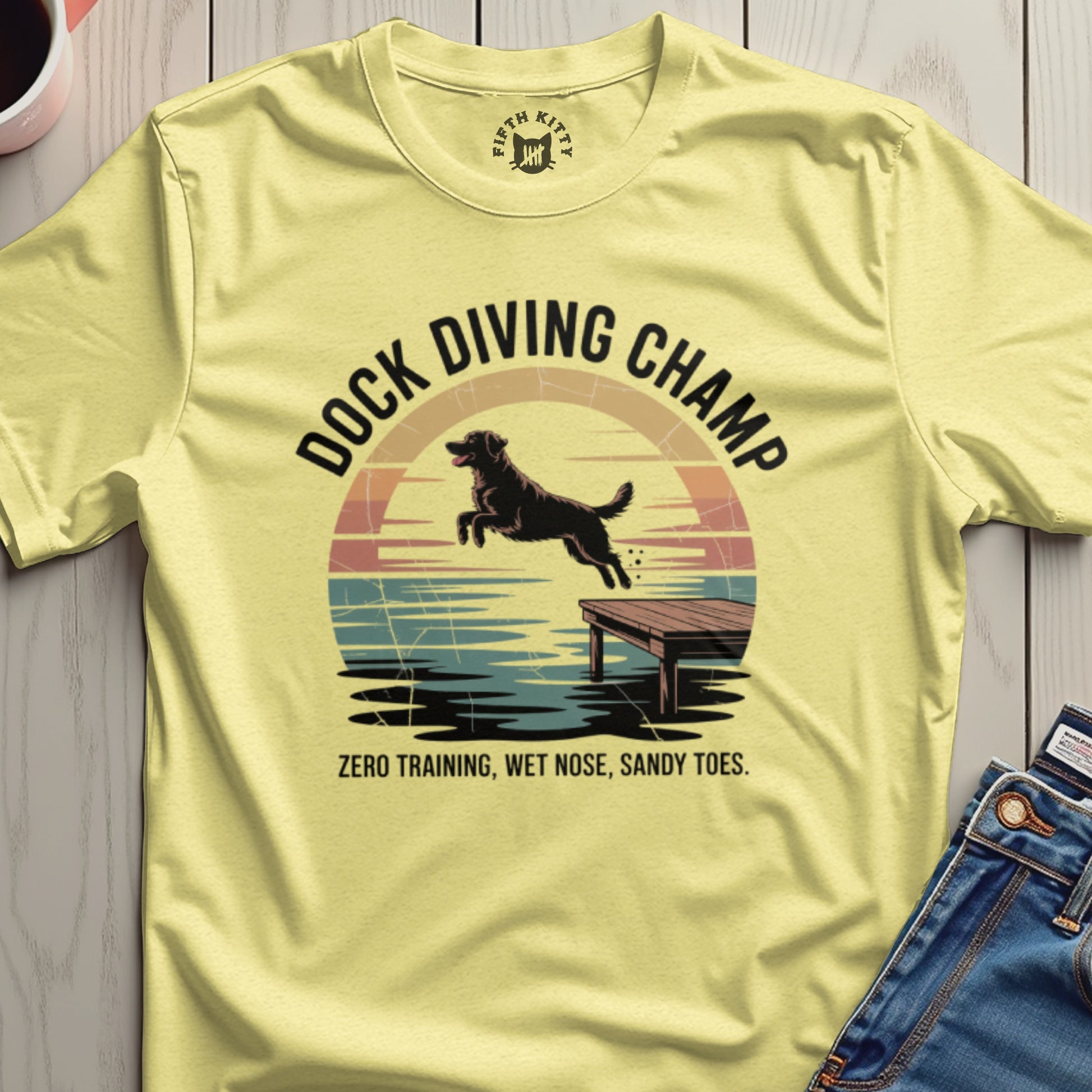 Dock Diving Champ Zero Training Wet Nose Sandy Toes Shirt