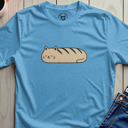 Light blue t-shirt with a brown cat loaf graphic and "FIFTH KITTY" logo.