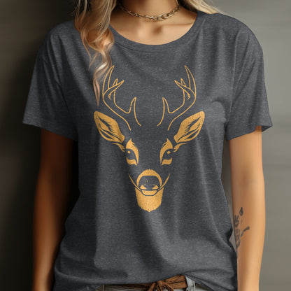 Stylish Graphic T-Shirt with Deer Head Design product type