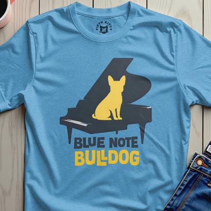 Blue Note Bulldog Graphic Piano Design Shirt
