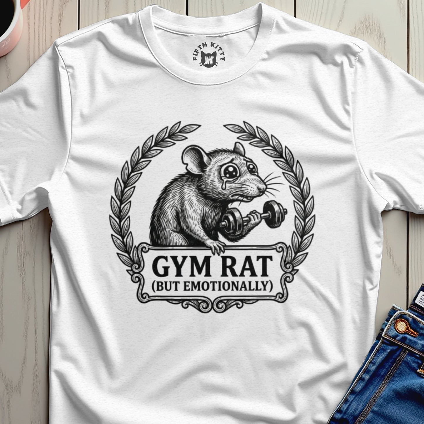 Gym Rat But Emotionally Funny T-shirt for Fitness Fans