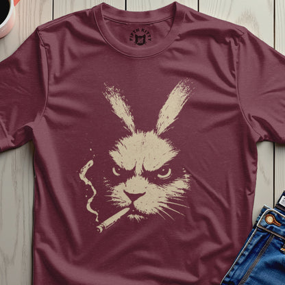 Smoking Rabbit with Serious Expression T-shirt