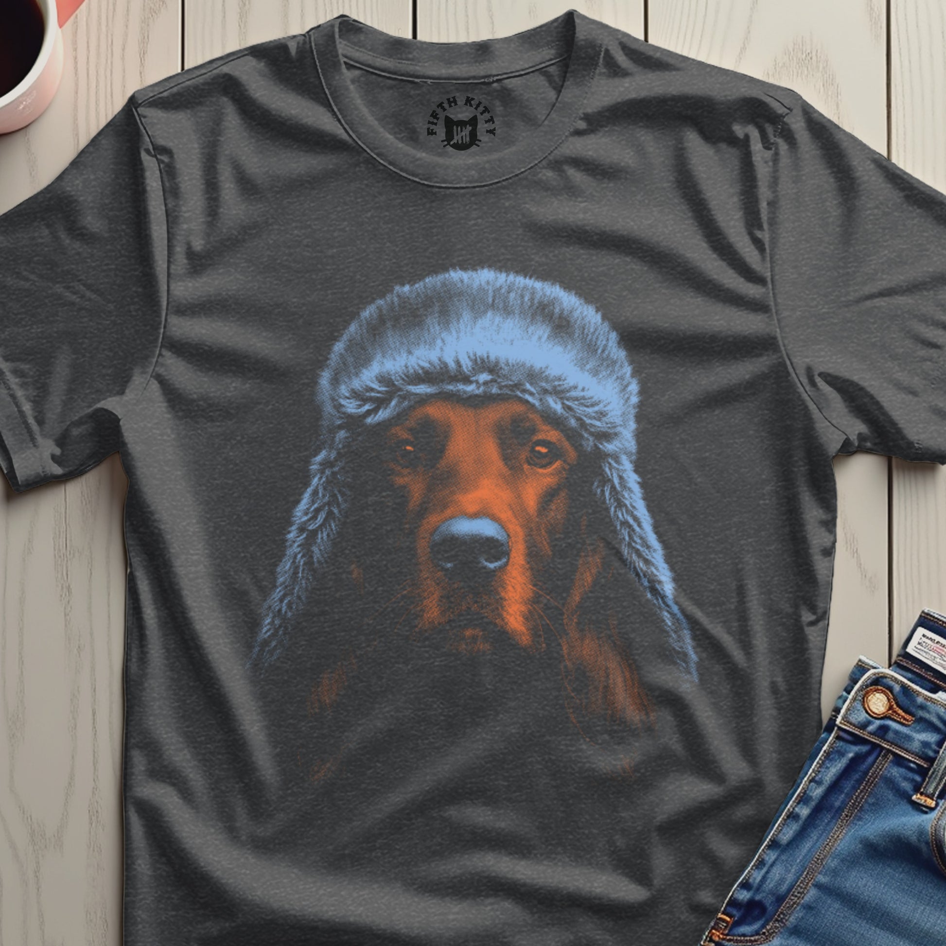 Dog Wearing Winter Hat Graphic T-shirt Product