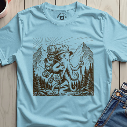 Hiking Octopus Adventure Graphic T-Shirt Product