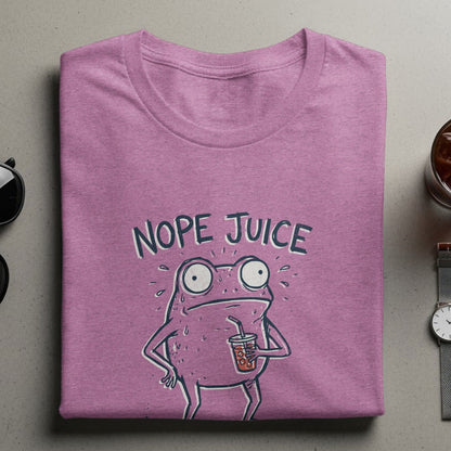 Funny Nope Juice Cartoon Frog Graphic T-Shirt