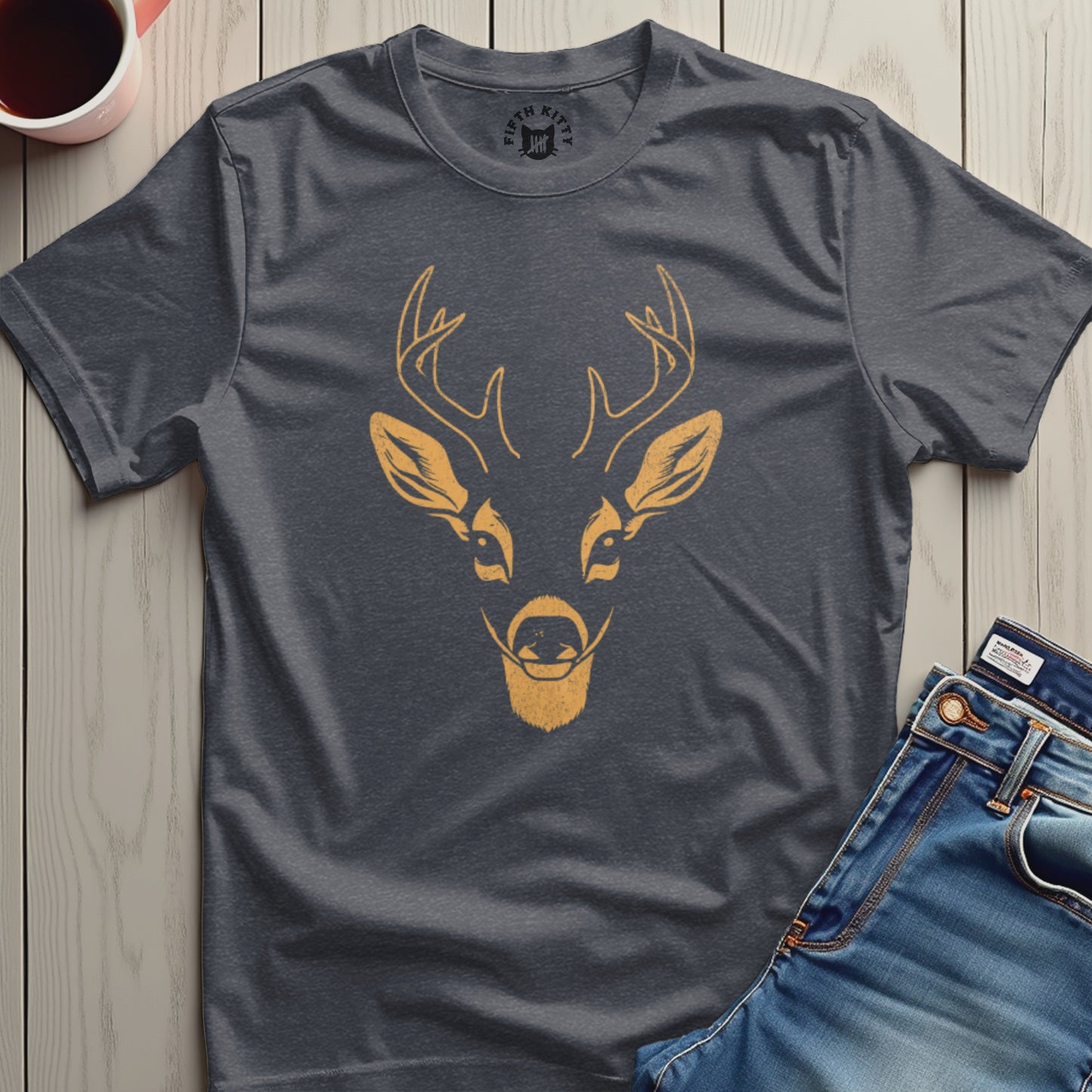 Graphic Charcoal Tee with Deer Design shirt product