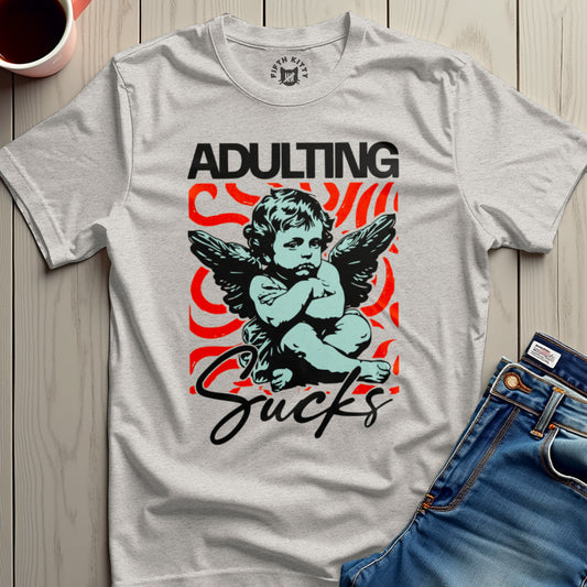 Adulting Sucks Graphic Tee Shirt Novelty Apparel product type