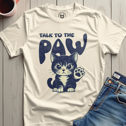 Talk to the Paw Graphic Tee Cat Design Shirt product