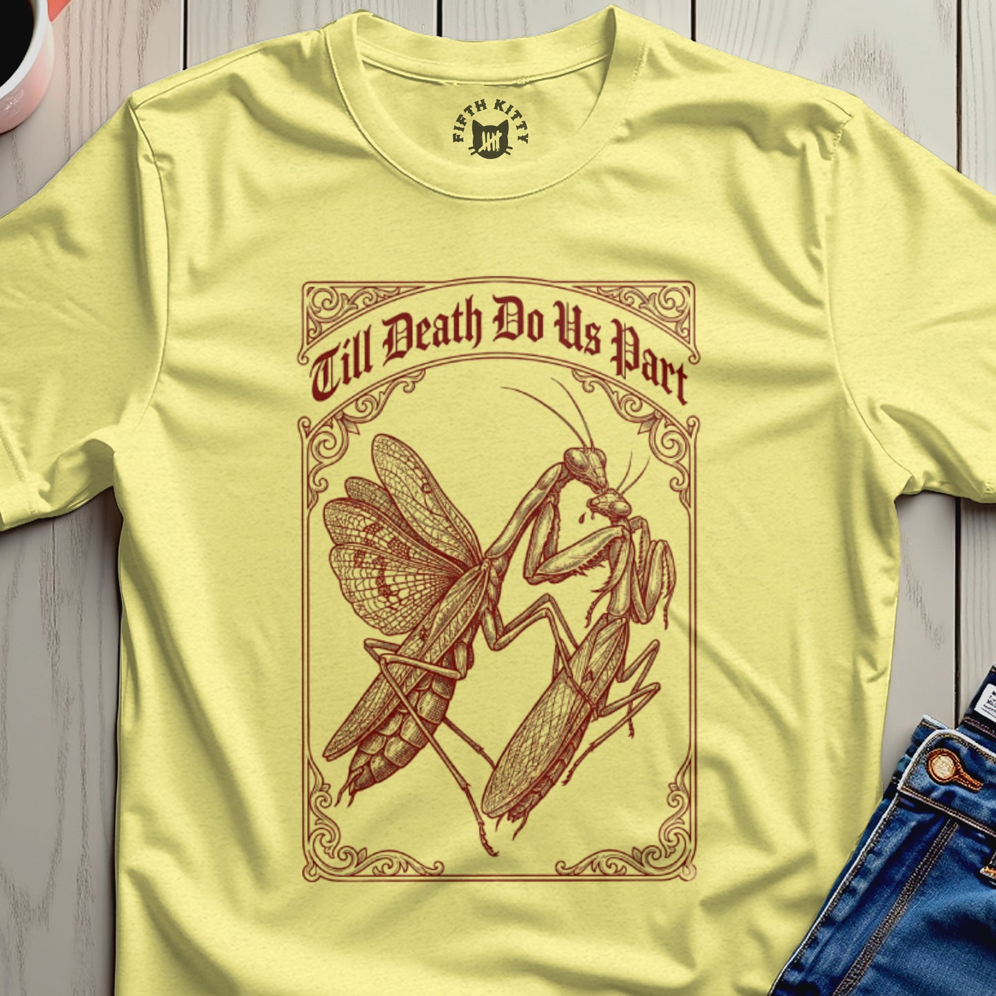 Till Death Do Us Part Insect Graphic Design T-Shirt