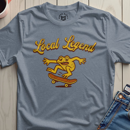 Local Legend Frog Skateboarding Graphic T-Shirt