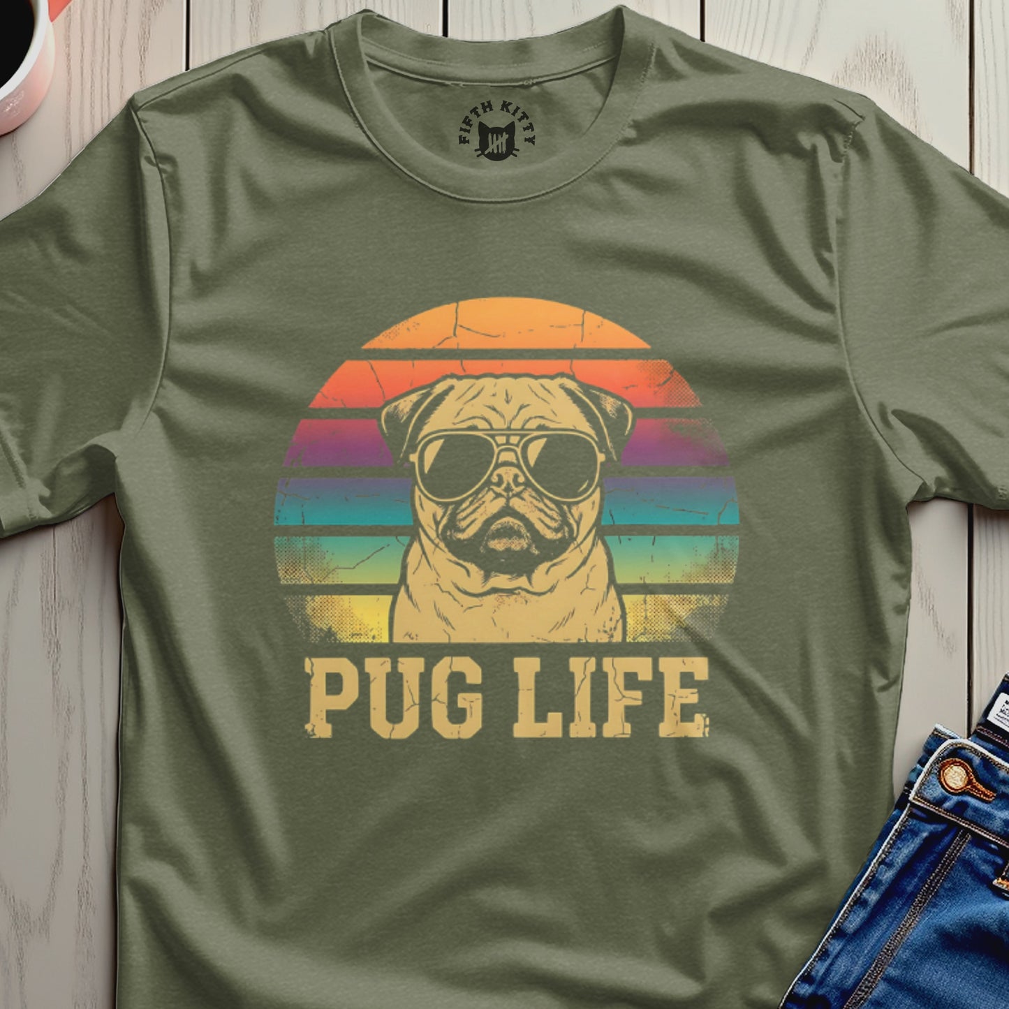 Pug Life Retro Sunglasses Graphic T-Shirt Product