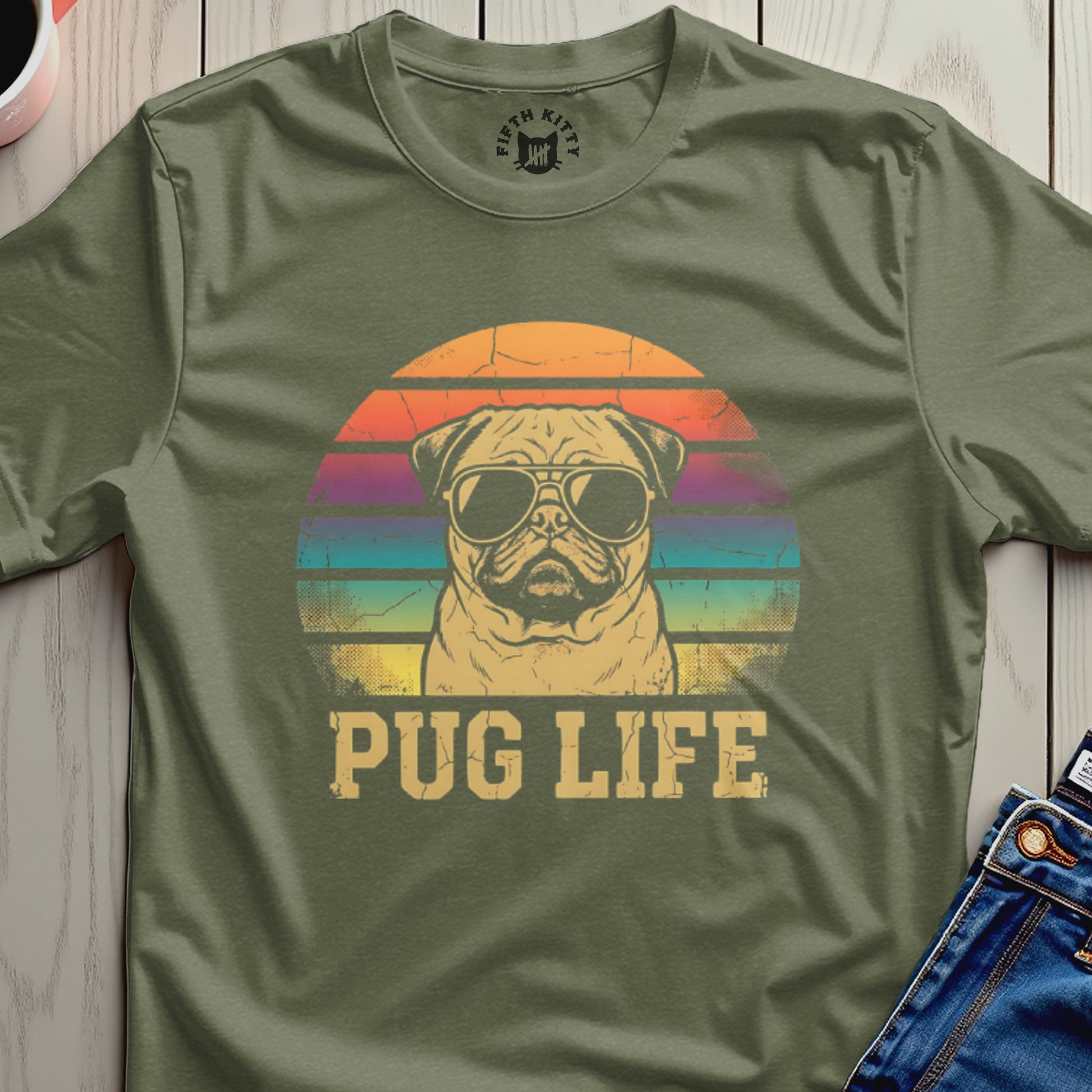 Pug Life Retro Sunglasses Graphic T-Shirt Product